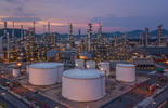 Aerial view oil and gas refinery industry