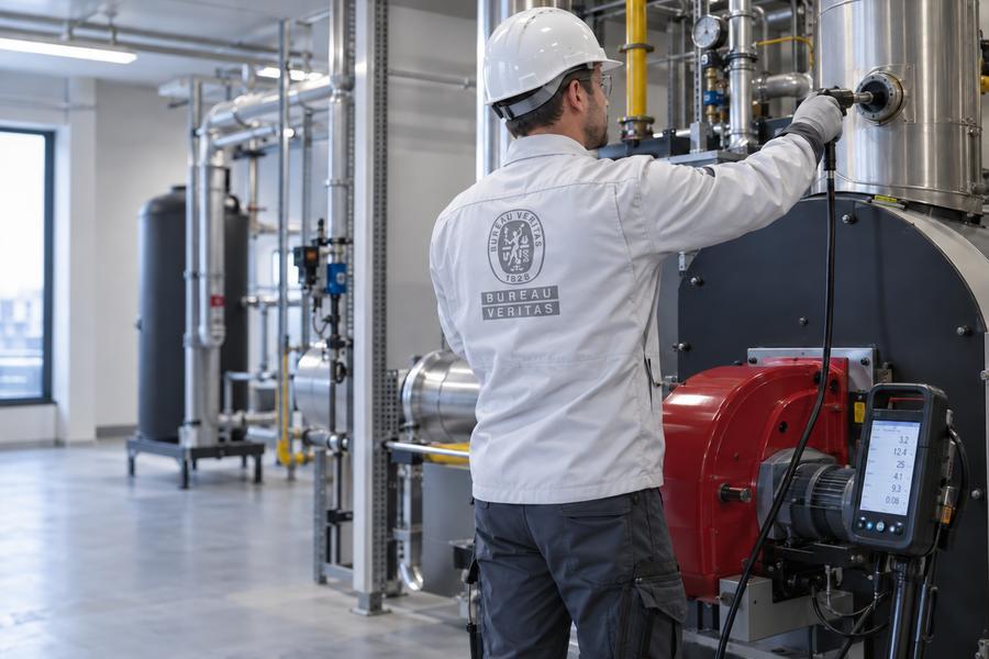 Technicus inspecteert industriële machine